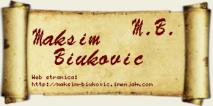 Maksim Biuković vizit kartica